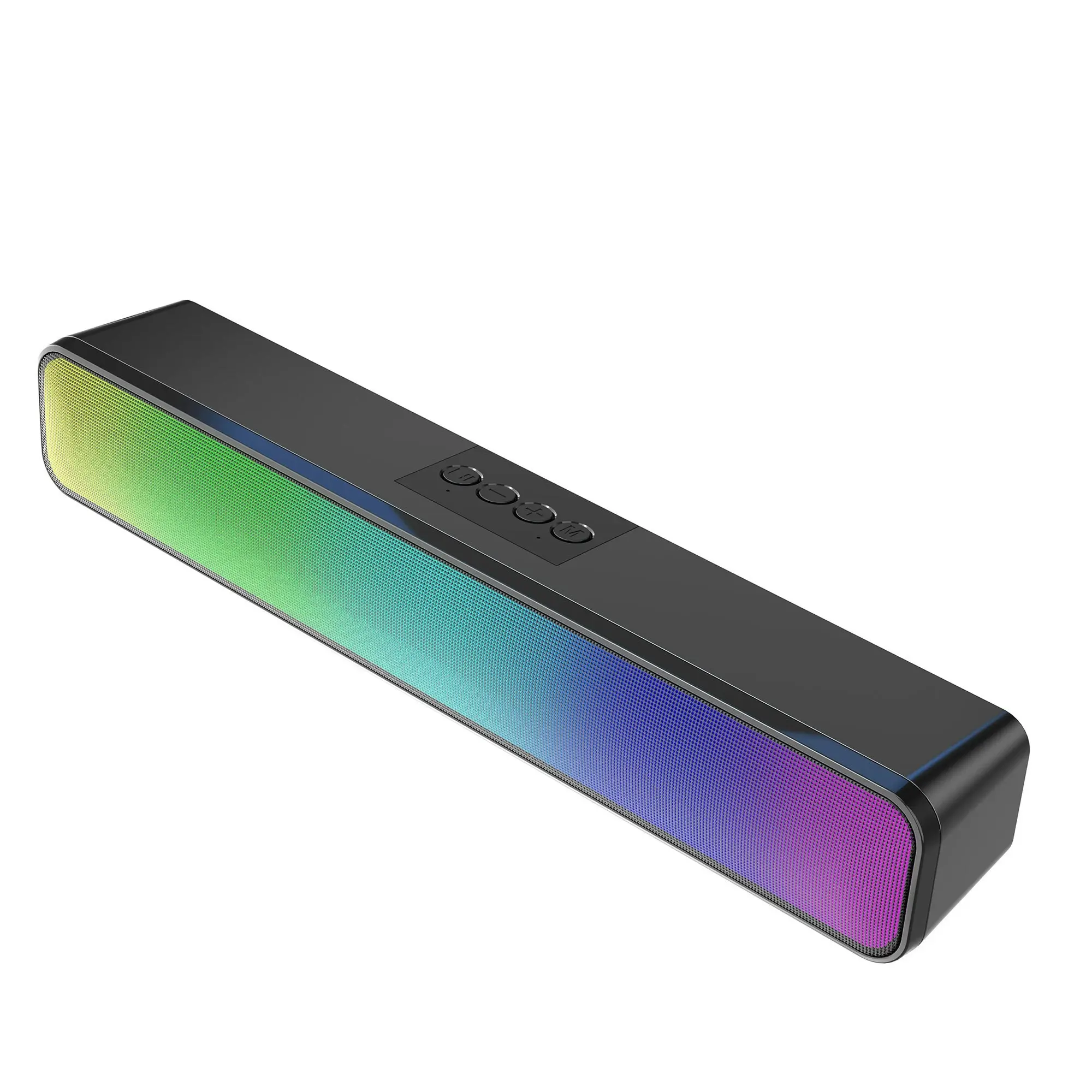 Laser Portable Gaming Bluetooth RGB 2.0 Channel Soundbar with Built in Mic