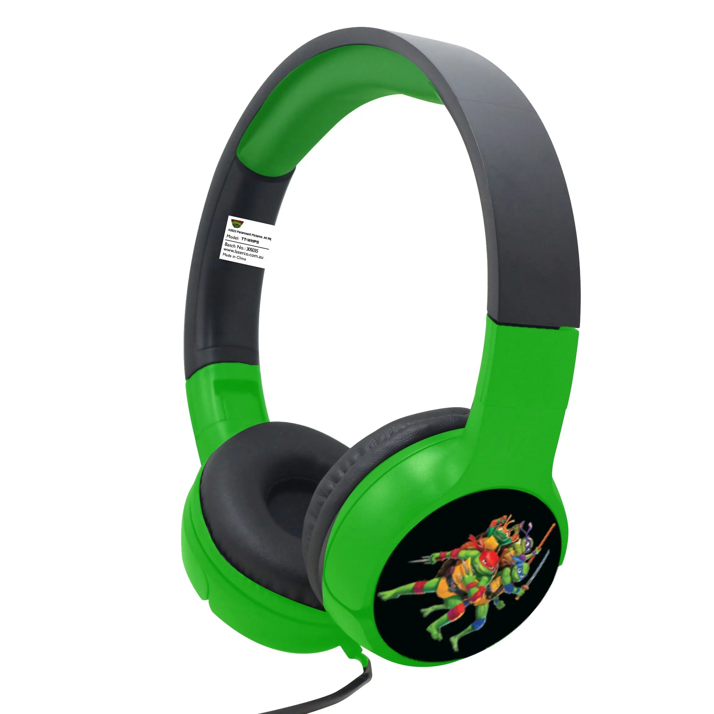 TMNT Wired Kids Foldable Headphones - Safe Audio for Young Ninja Turtles Fans