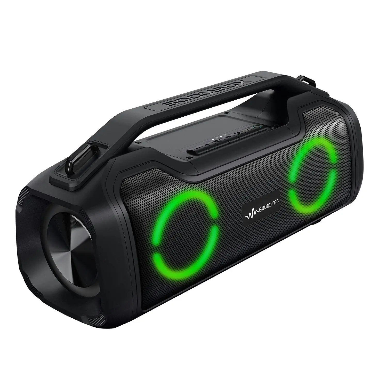 SoundTec 2.0CH Boombox: Bluetooth Speaker with Built-in Powerbank & RGB Lights