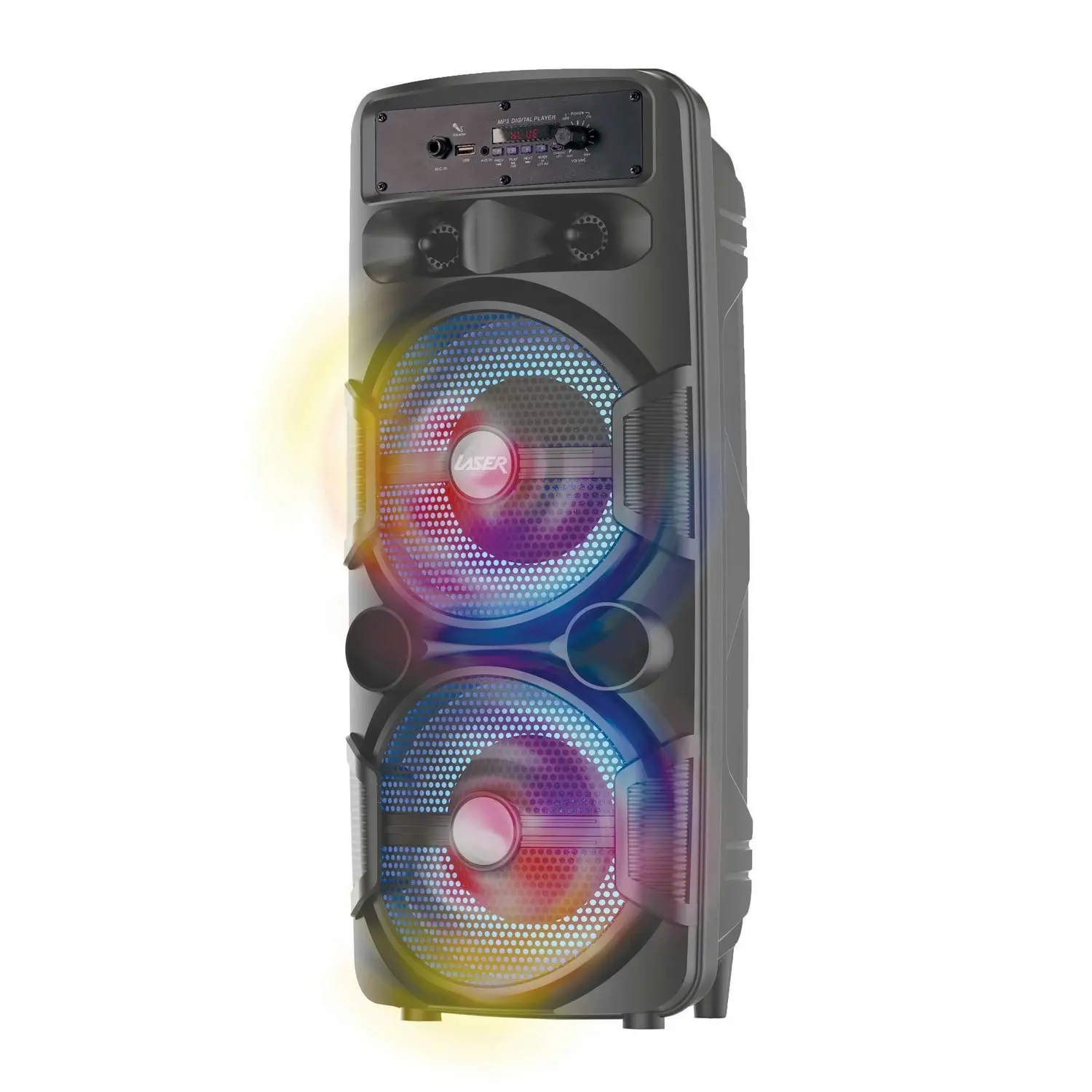 Laser Bluetooth Party Speaker w/ LED Lights - Powerful Bass, Long Battery