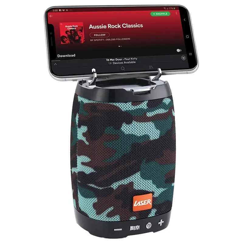 Laser Bluetooth Speaker with Phone Holder - Camouflage