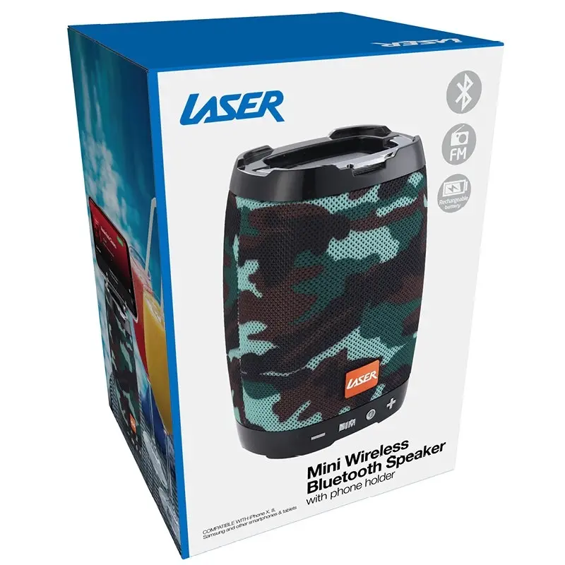 Laser Bluetooth Speaker with Phone Holder - Camouflage