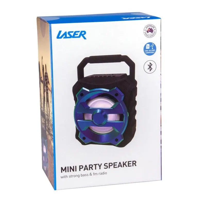 Laser Bluetooth Speaker with FM Radio & USB Playback