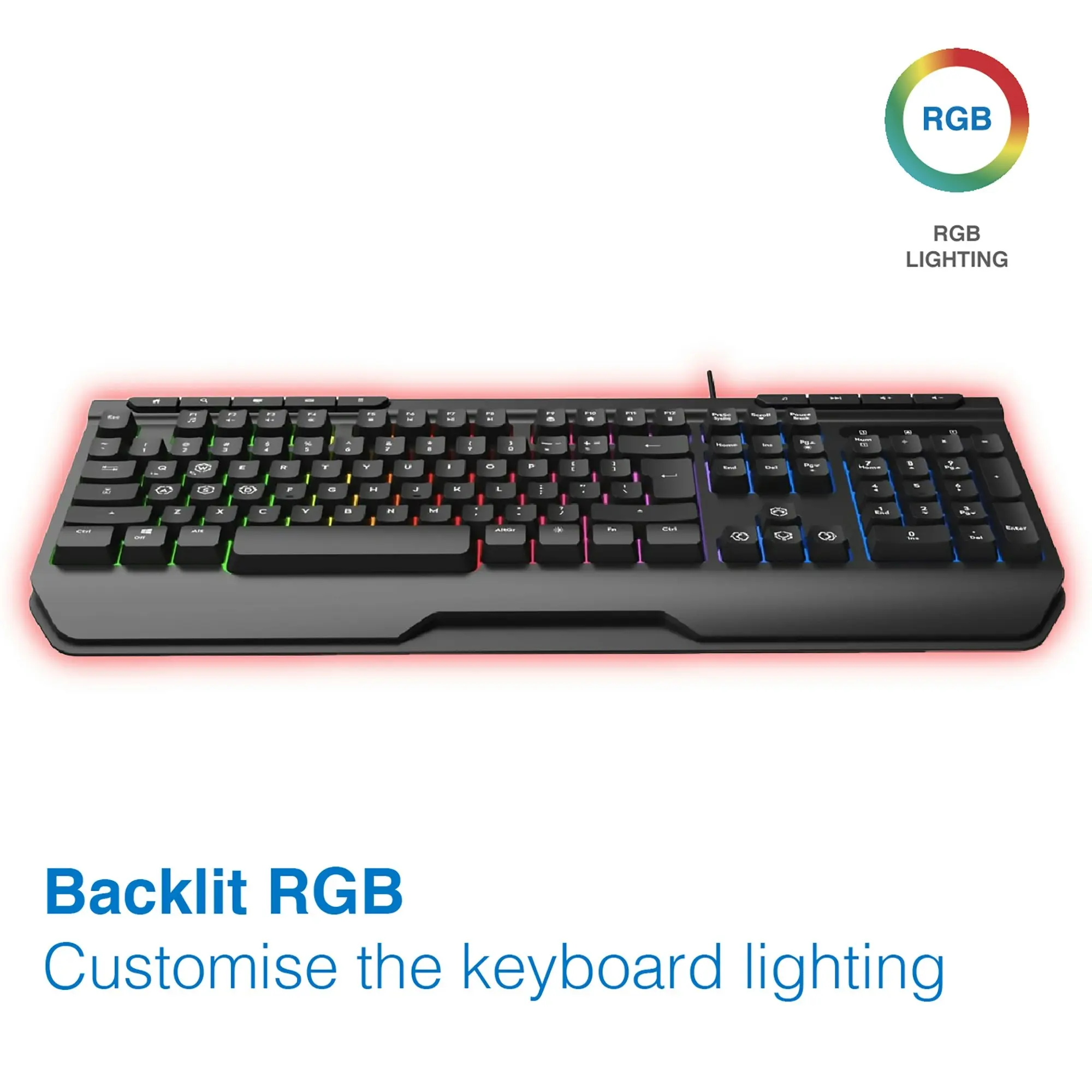 Laser USB Wired Gaming Keyboard RGB LED Backlit PC 104 Keys RGB