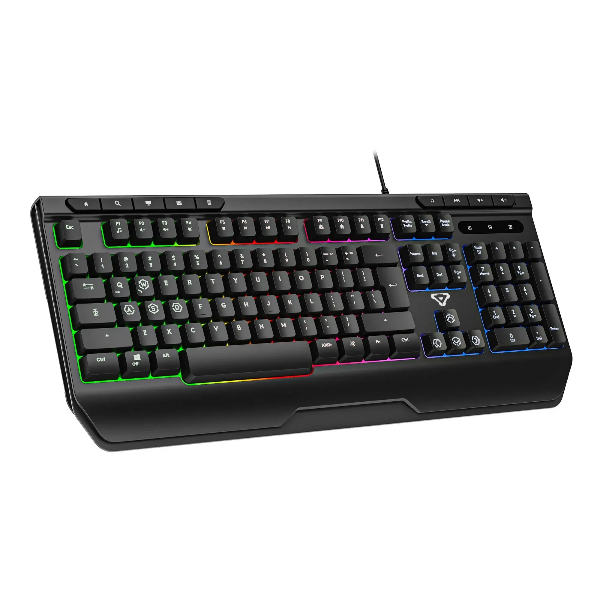 Laser USB Wired Gaming Keyboard RGB LED Backlit PC 104 Keys RGB