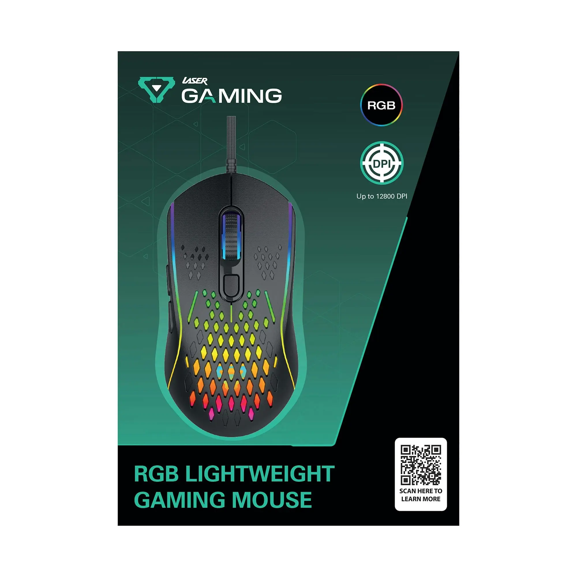 Laser Gaming Mouse USB Wired PC RGB Backlit Ergonomic 6 Buttons 12800 DPI