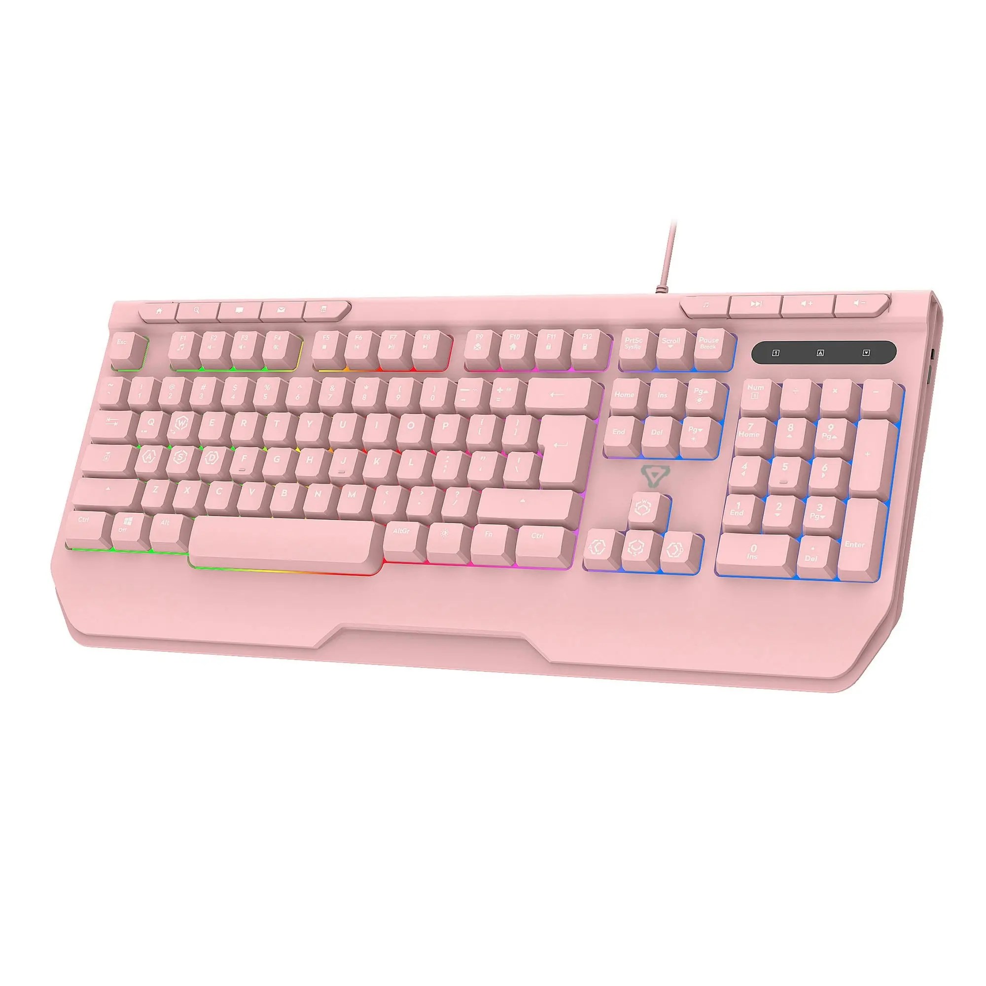 Laser USB Wired Mechanical Gaming Keyboard RGB LED Backlit PC 104 Keys Pink