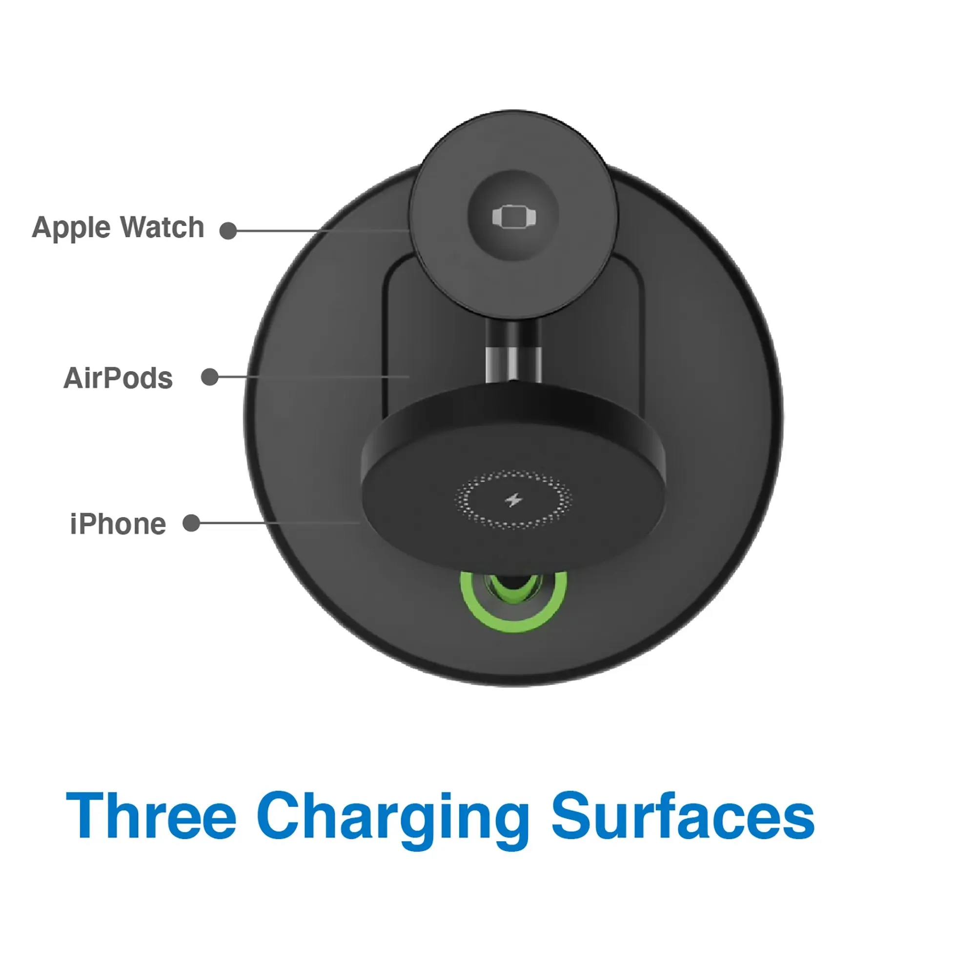 Laser Chargecore 3 in 1 Wireless Charging Station for Apple - Black