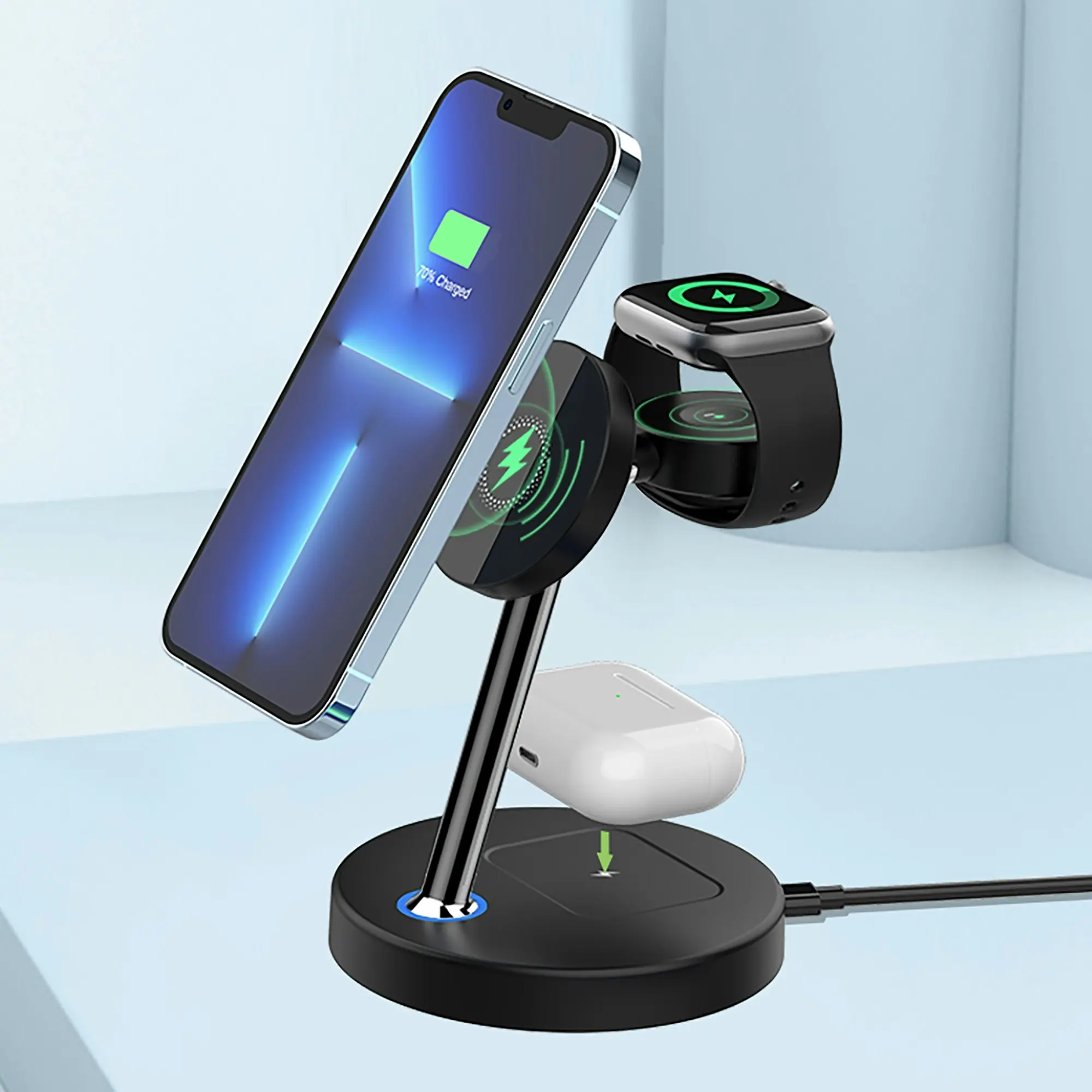 Laser Chargecore 3 in 1 Wireless Charging Station for Apple - Black