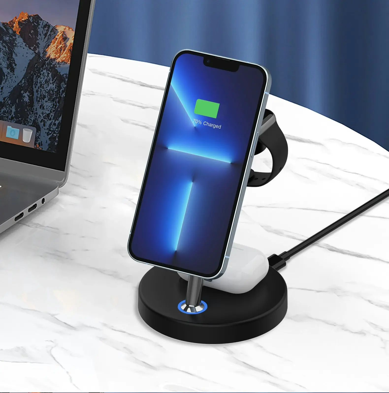 Laser Chargecore 3 in 1 Wireless Charging Station for Apple - Black