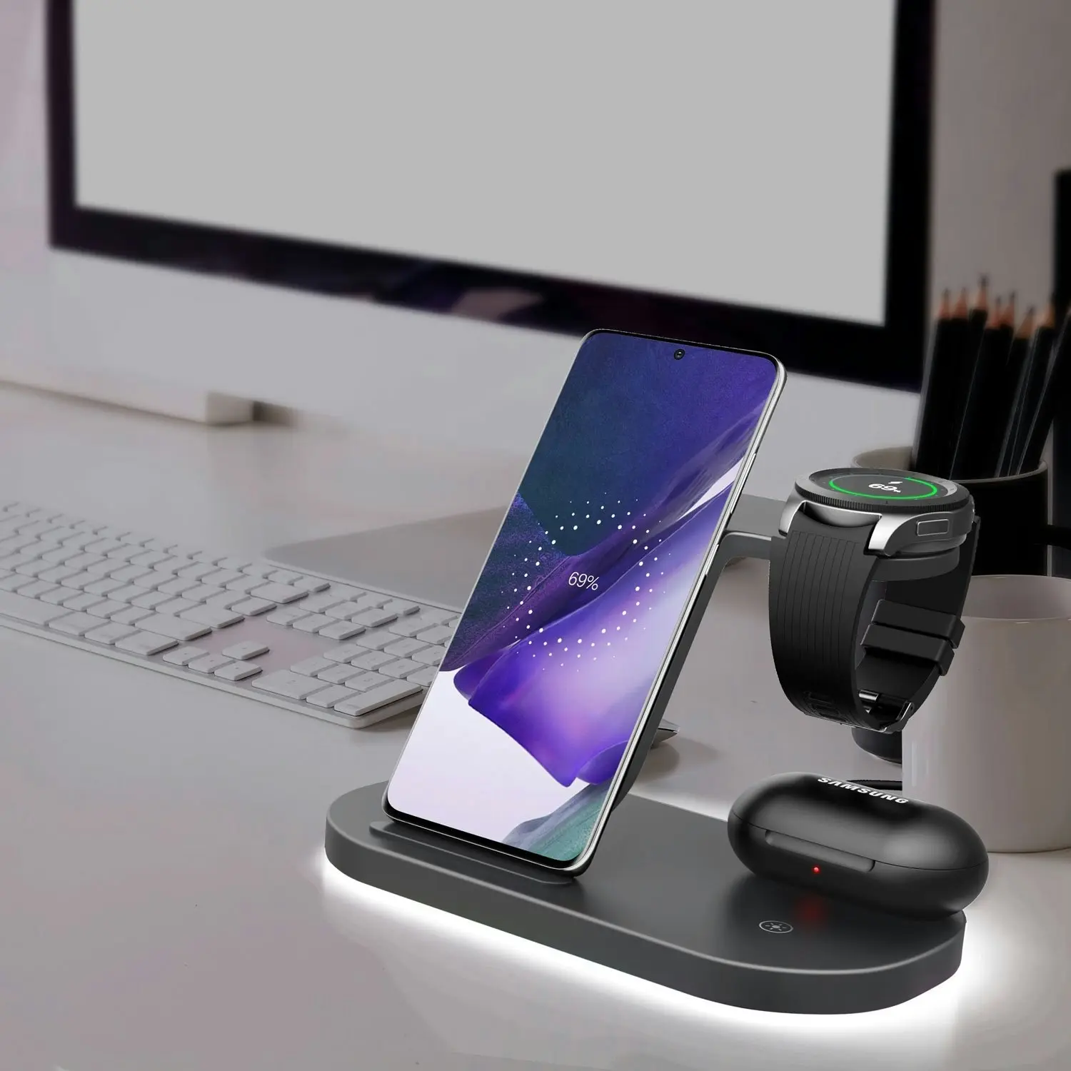 Laser 3 in 1 Multifunctional Wireless Charging Station Stand