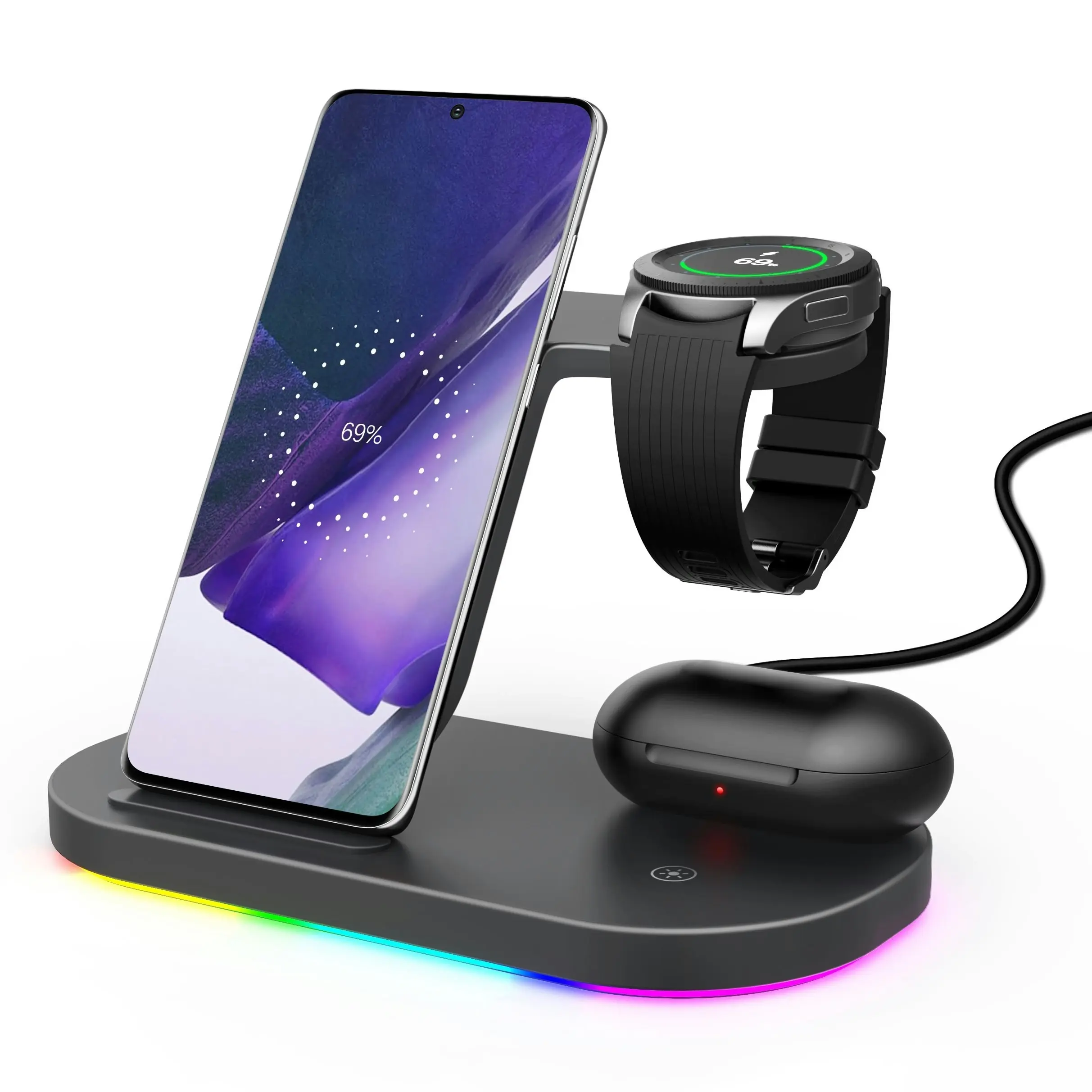 Laser 3 in 1 Multifunctional Wireless Charging Station Stand