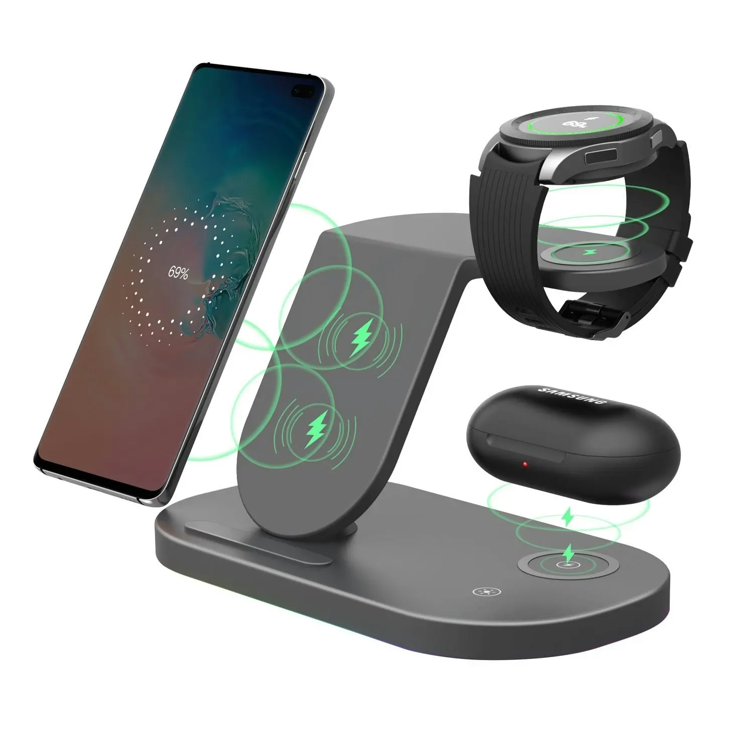 Laser 3 in 1 Multifunctional Wireless Charging Station Stand