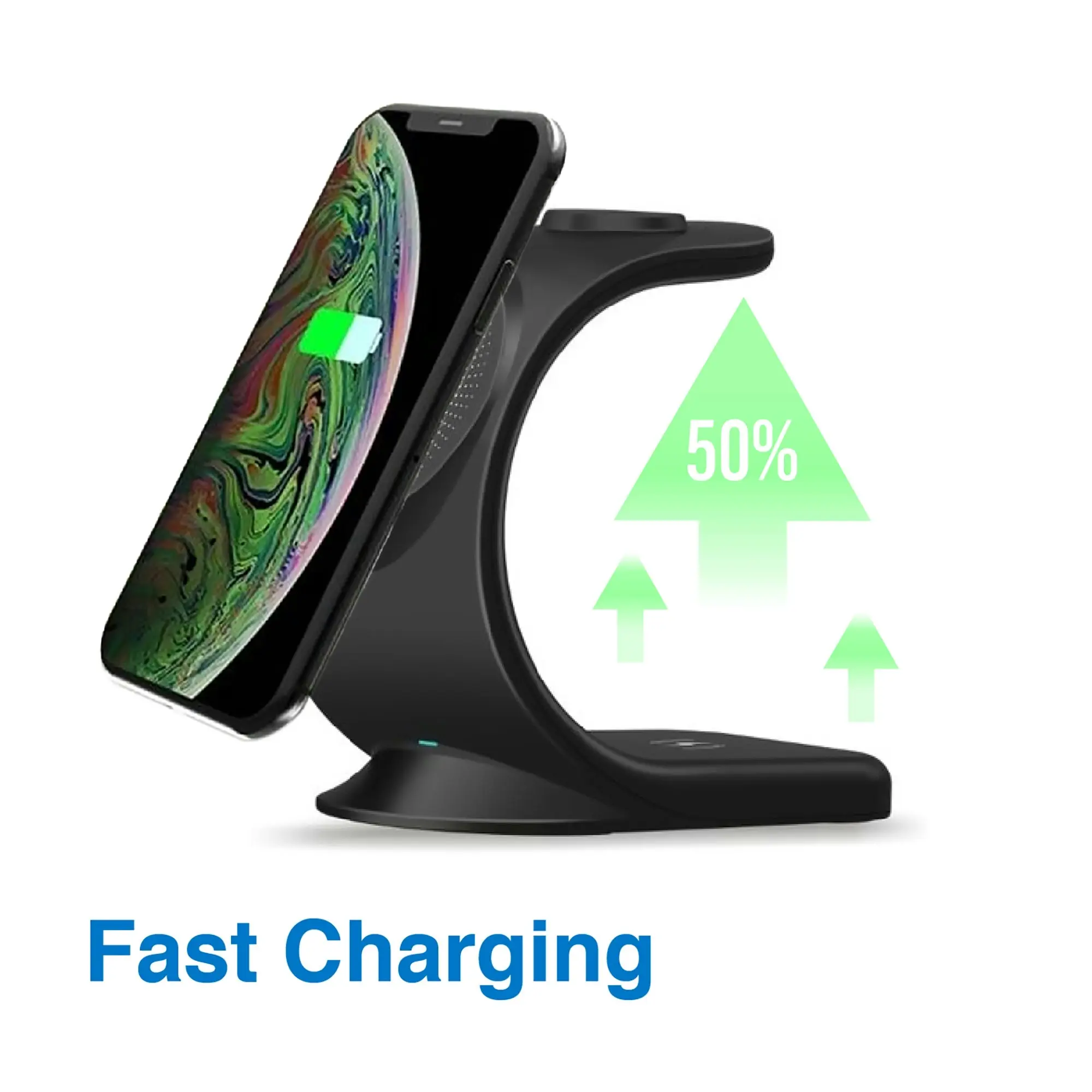 Laser 3 in 1 Magsafe Wireless Charging Station - Black USB C