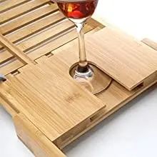 Premium Bamboo Bath Tray with Extending Sides