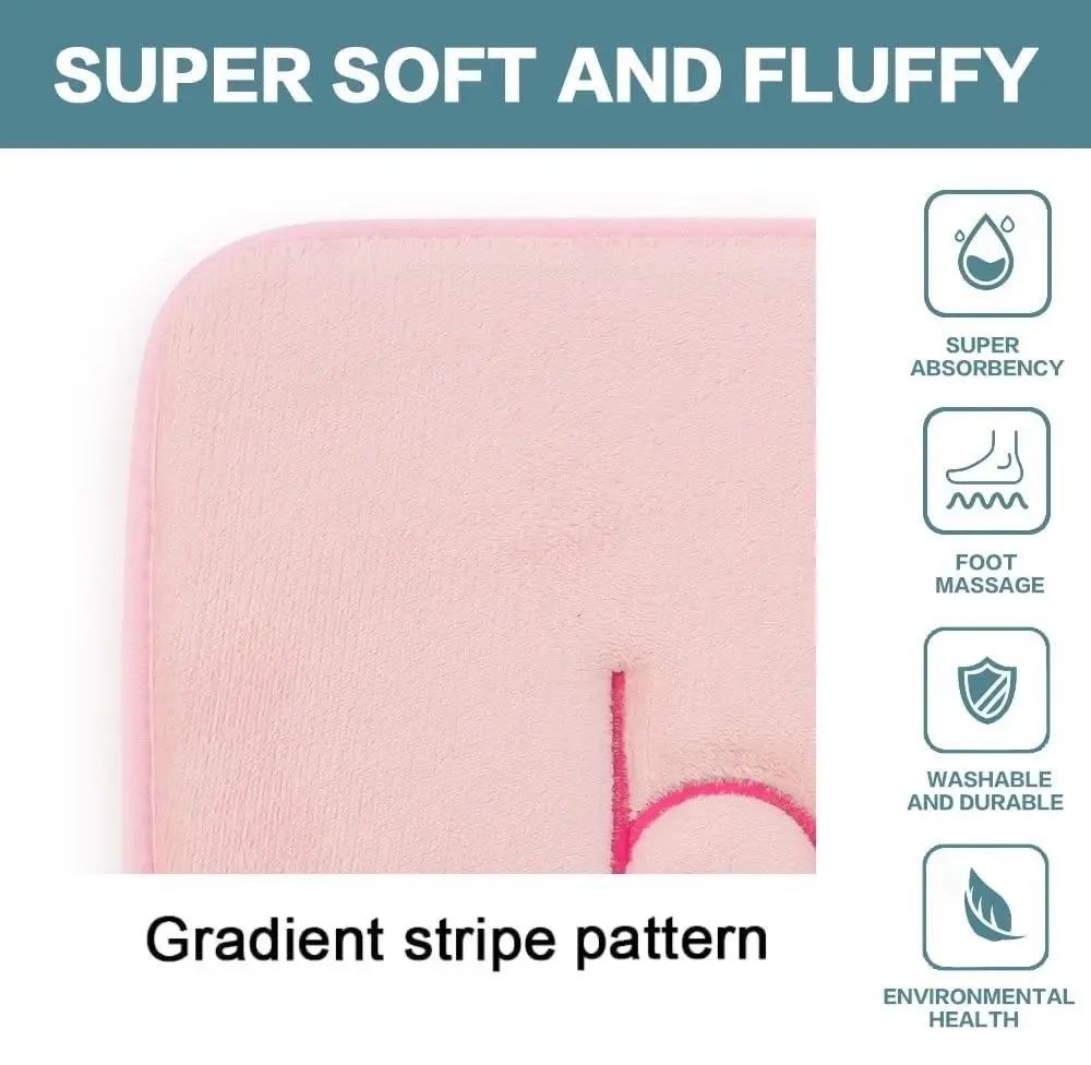 Carla Home Extra Thick Memory Foam & Super Comfort Bath Rug Mat for Bathroom (60 x 40 cm, Pink)