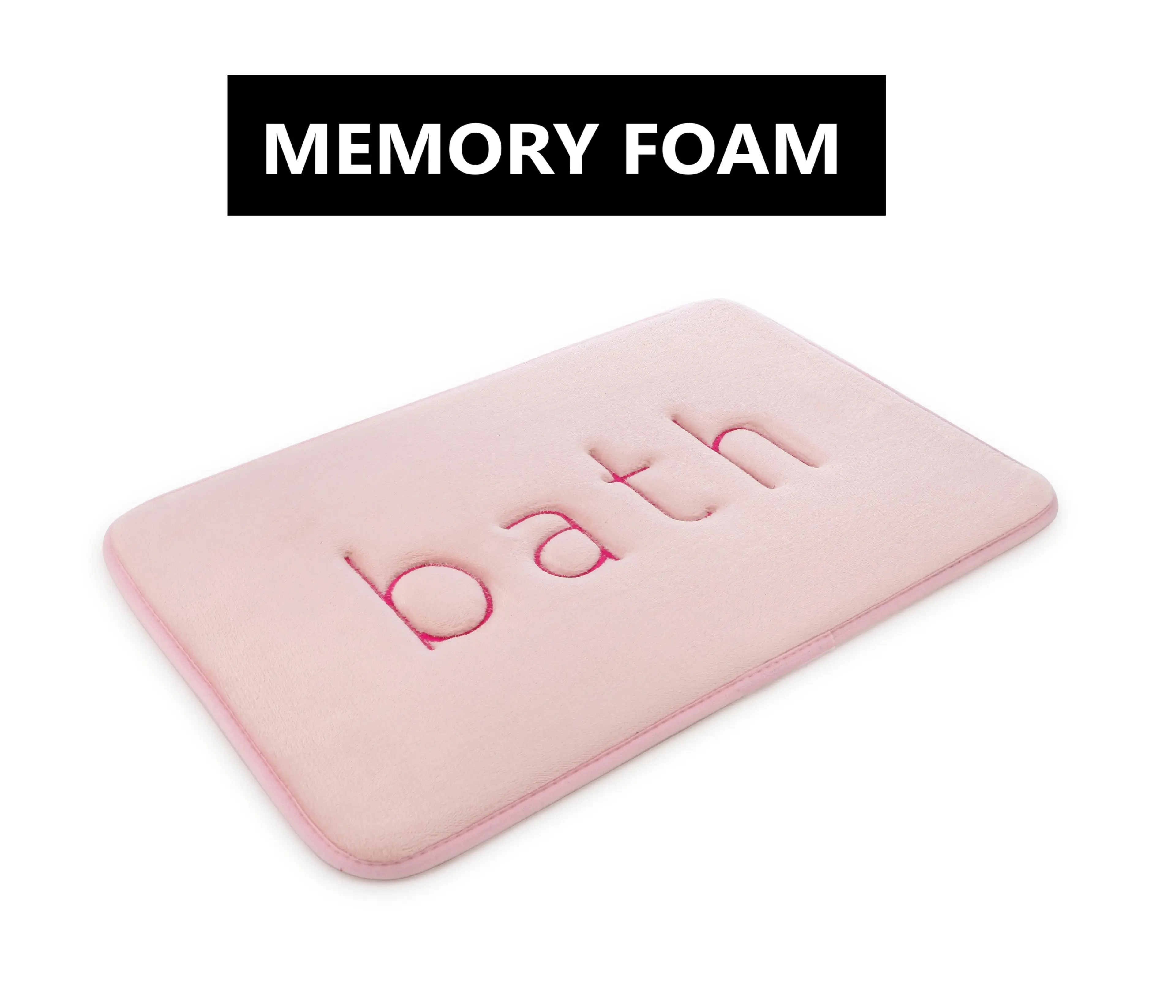 Carla Home Extra Thick Memory Foam & Super Comfort Bath Rug Mat for Bathroom (60 x 40 cm, Pink)