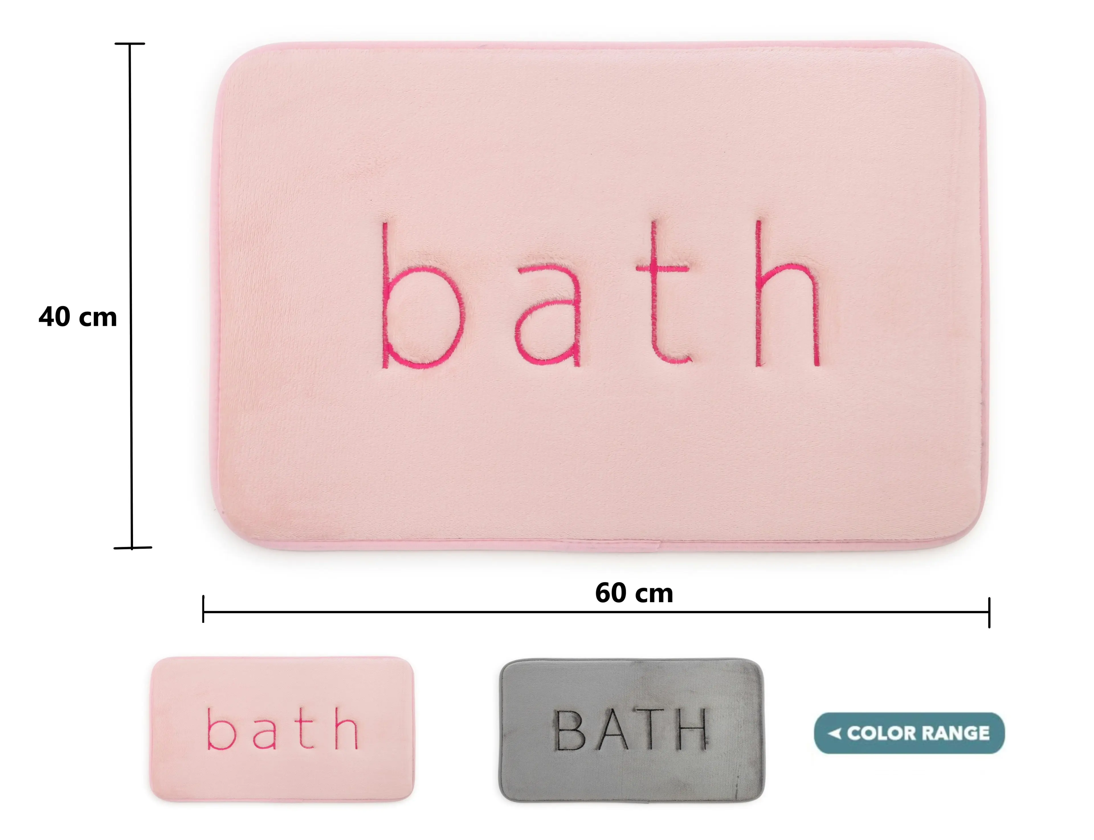 Carla Home Extra Thick Memory Foam & Super Comfort Bath Rug Mat for Bathroom (60 x 40 cm, Pink)