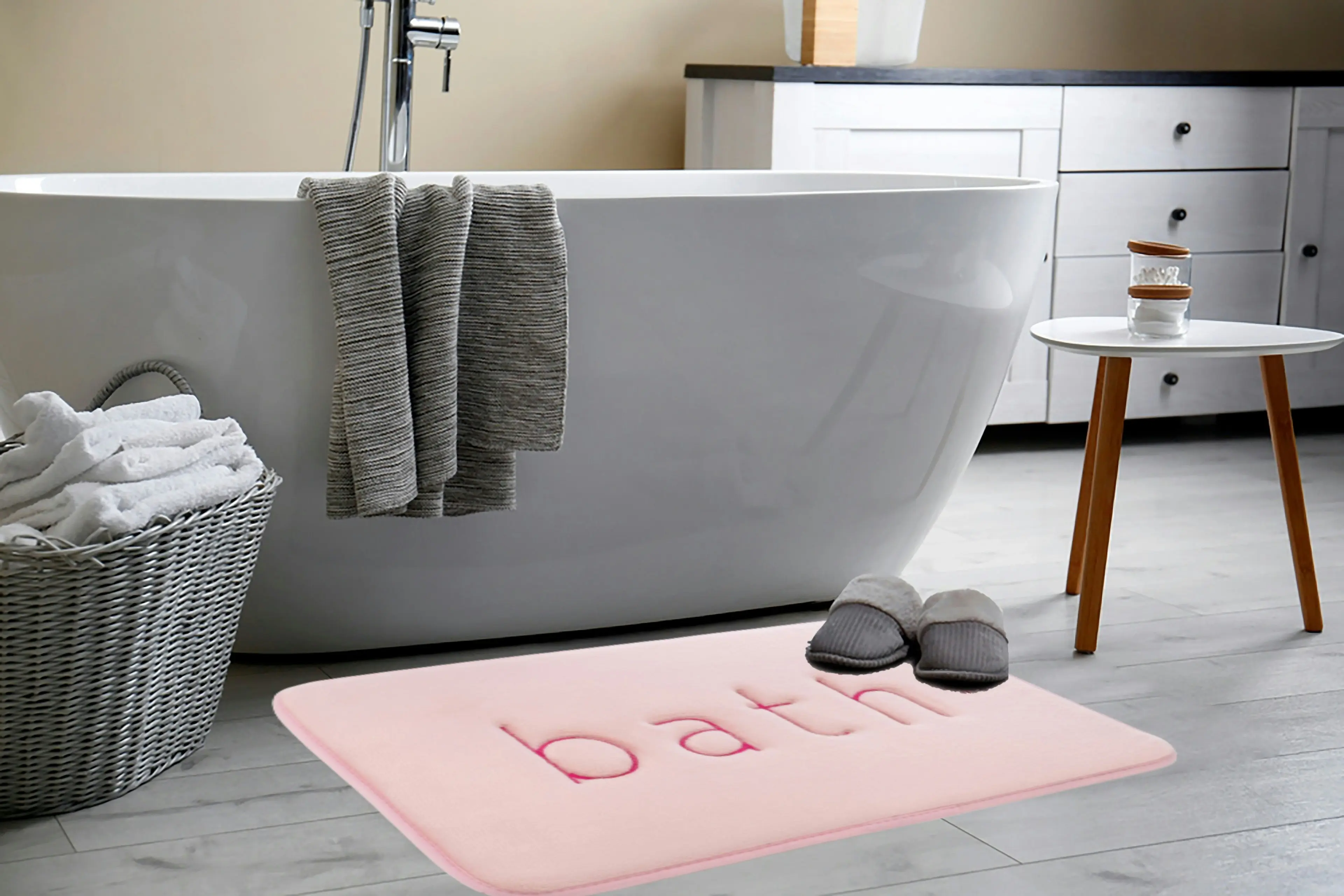 Carla Home Extra Thick Memory Foam & Super Comfort Bath Rug Mat for Bathroom (60 x 40 cm, Pink)