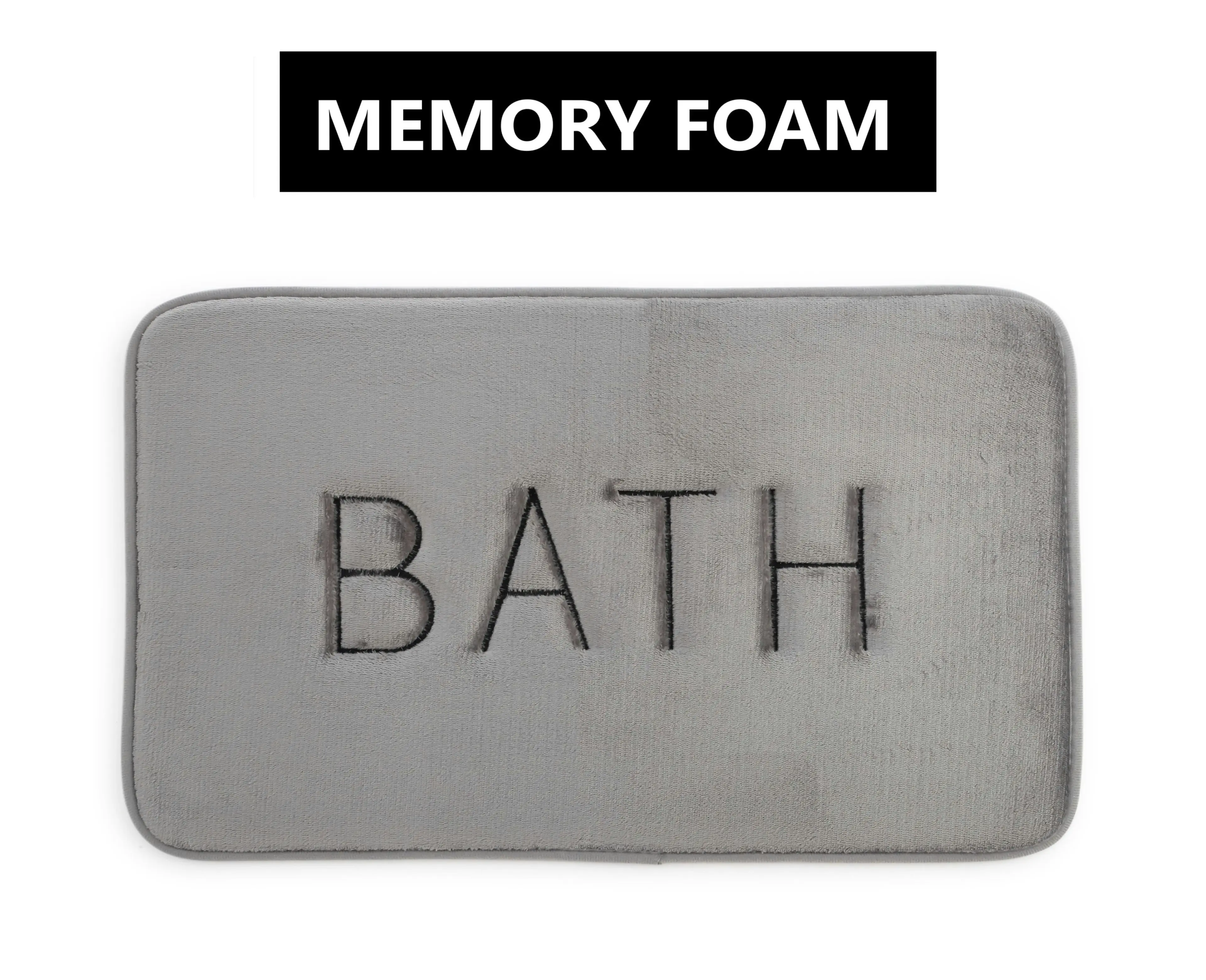 Carla Home Extra Thick Memory Foam & Super Comfort Bath Rug Mat for Bathroom (60 x 40 cm, Grey)