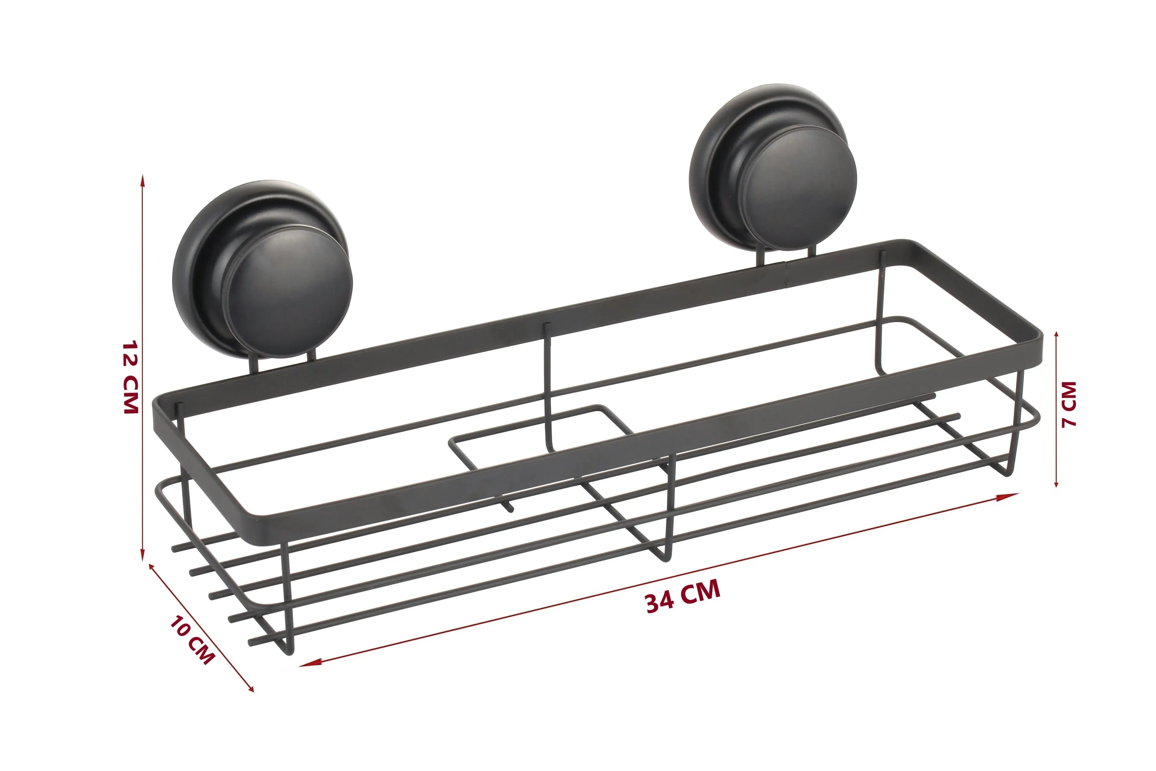 Carla Home  2 Pack Rectangular Corner Shower Caddy Shelf Basket Rack with Premium Vacuum Suction Cup No-Drilling for Bathroom and Kitchen