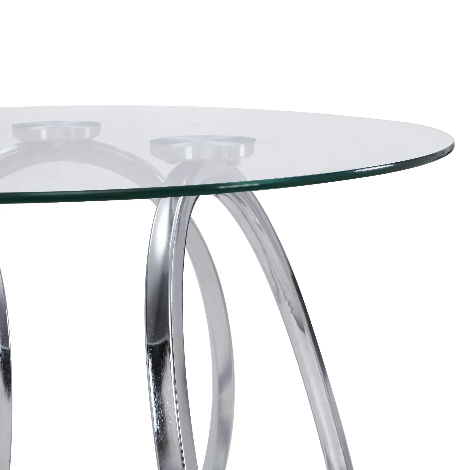 HLIVING Contemporary End Table, Tempered Glass Side Table, Chrome Finish