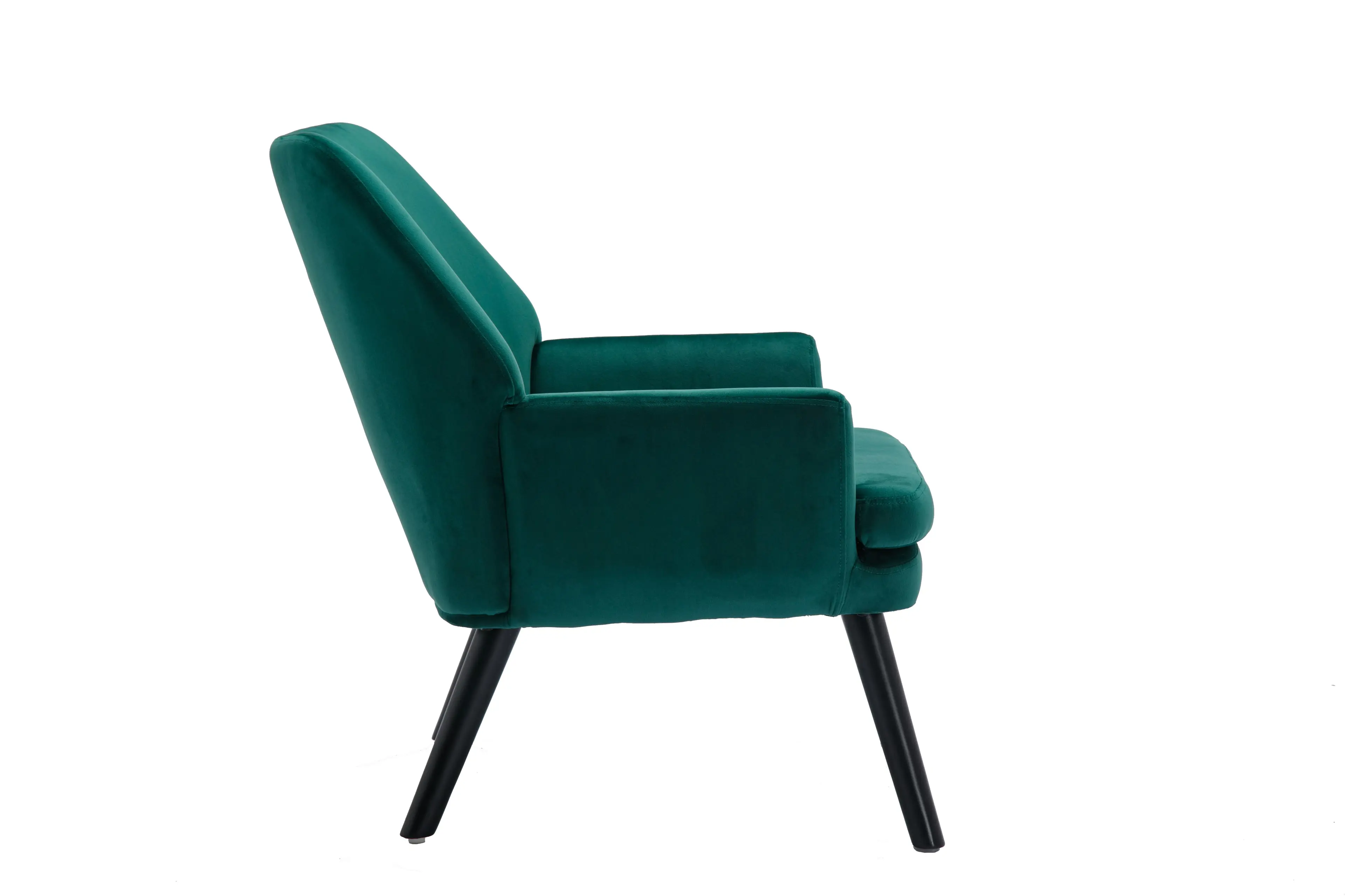 HLIVING Mid-Century Accent Chair, Modern Velvet Upholstered Armchair, Green