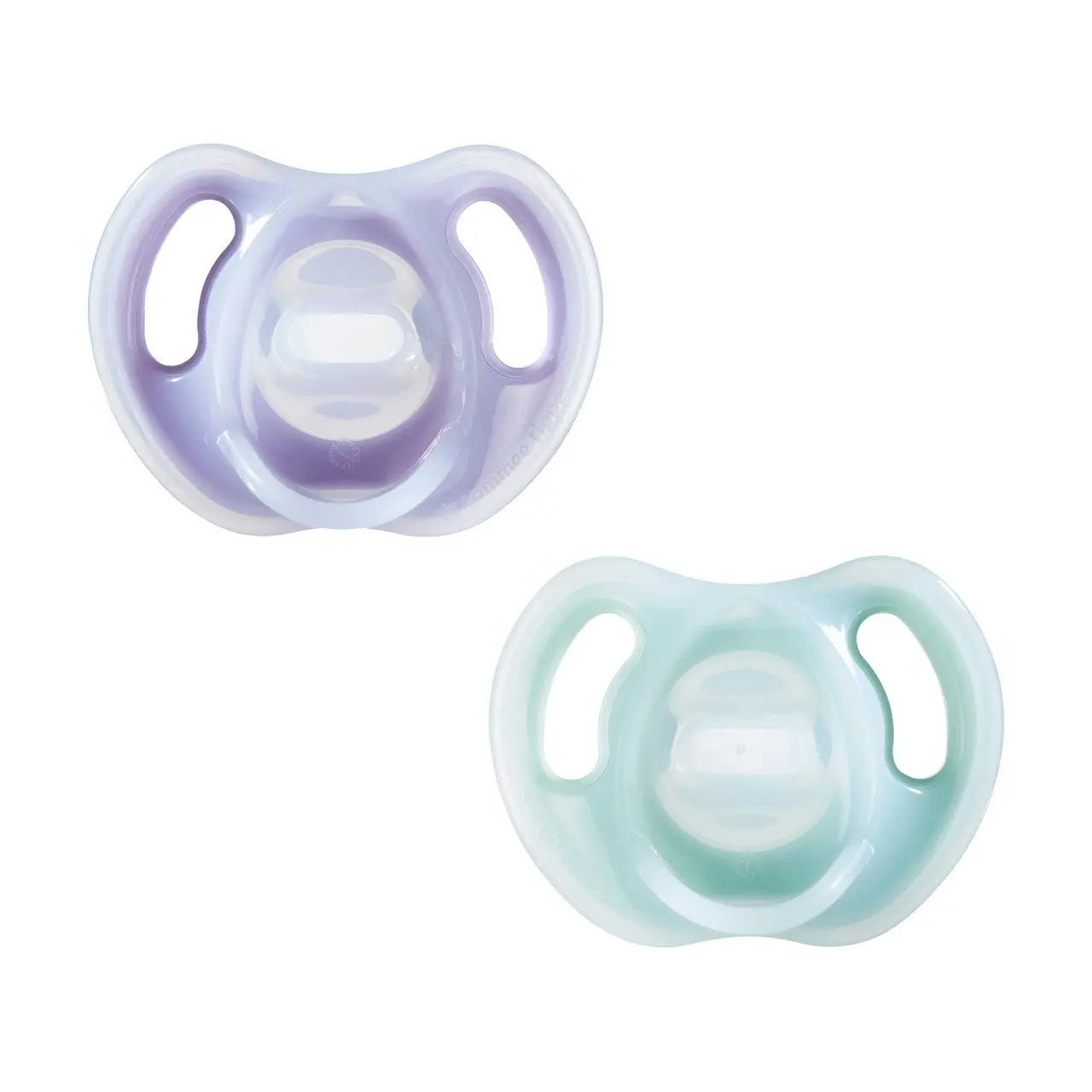 Tommee Tippee Ultra-light Soothers, 6-18 months, 2 pack of  one piece silicone, BPA free soothers