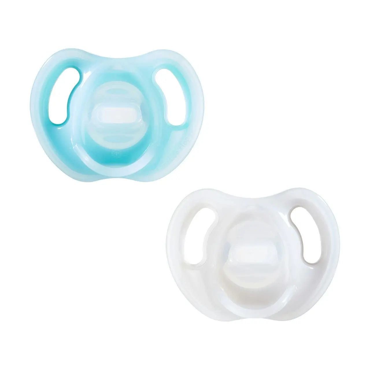 Tommee Tippee Ultra-light Soothers, 0-6 months, 2 pack of  one piece silicone, BPA free soothers