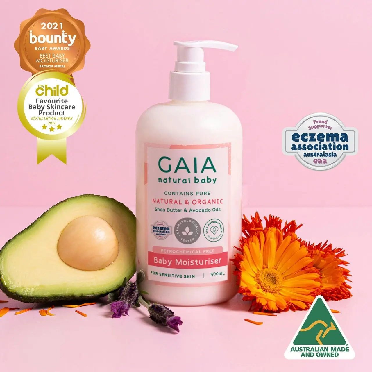 Gaia Natural Baby Moisturiser 500mL