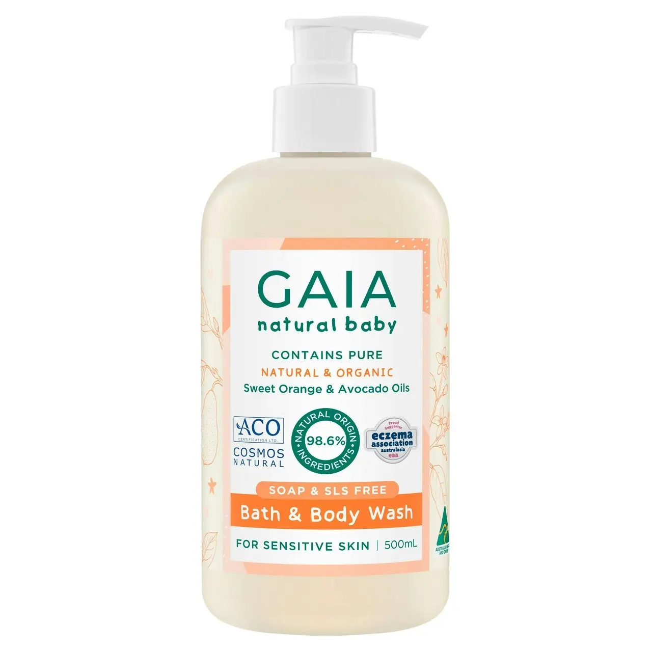 Gaia Natural Baby Bath & Body Wash 500mL