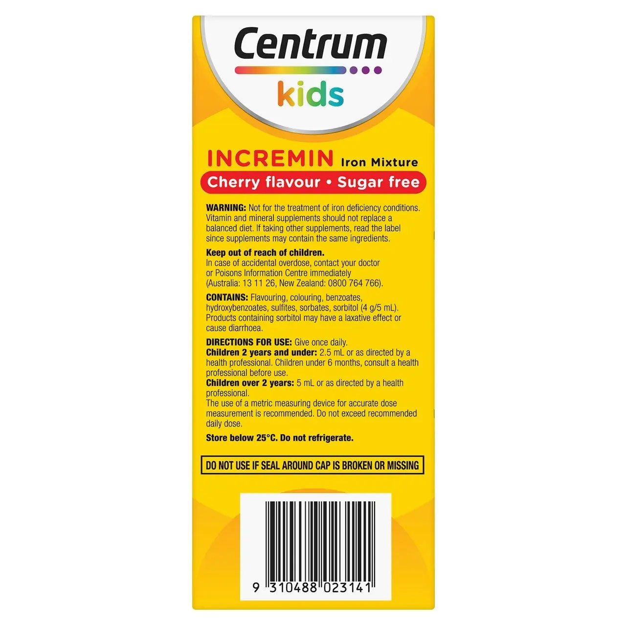 Centrum Kids Incremin Iron Mixture Oral Liquid Cherry 200mL