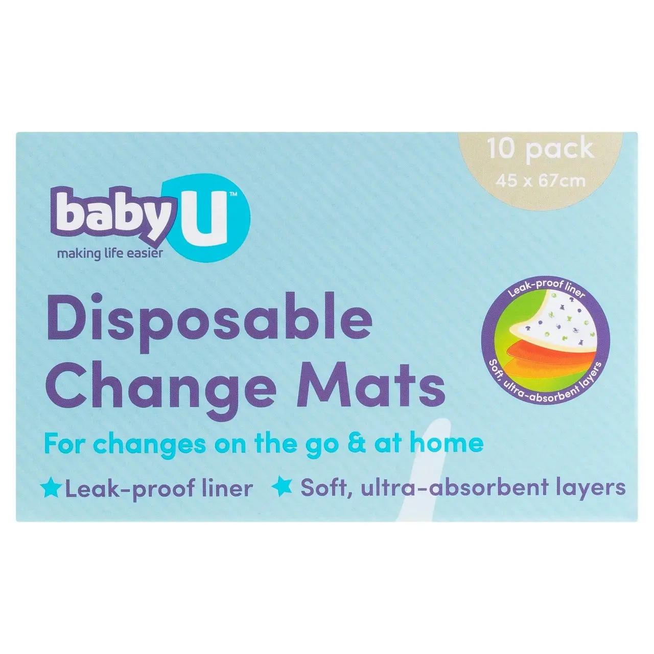 BabyU Disposable Change Mats 10 Pack