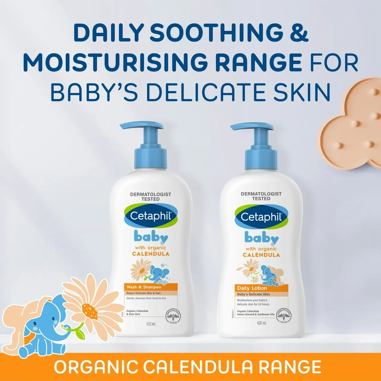 Cetaphil Baby Daily Lotion with Organic Calendula 400mL