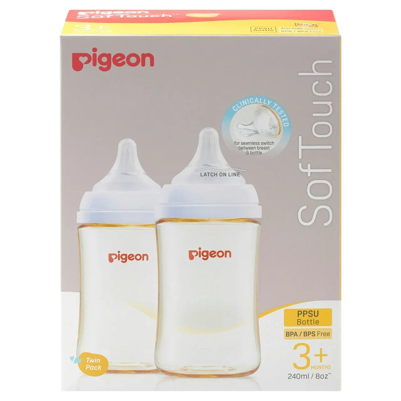 PIGEON Softouch Bottle PPSU Twin Pack 240ml