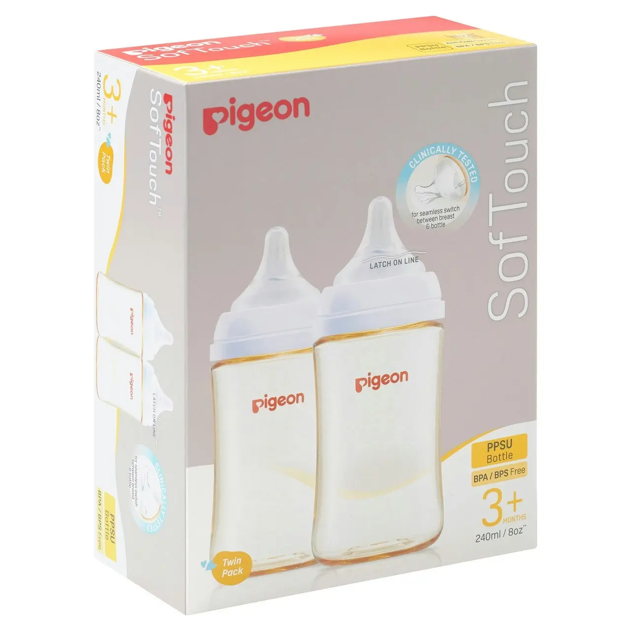 PIGEON Softouch Bottle PPSU Twin Pack 240ml