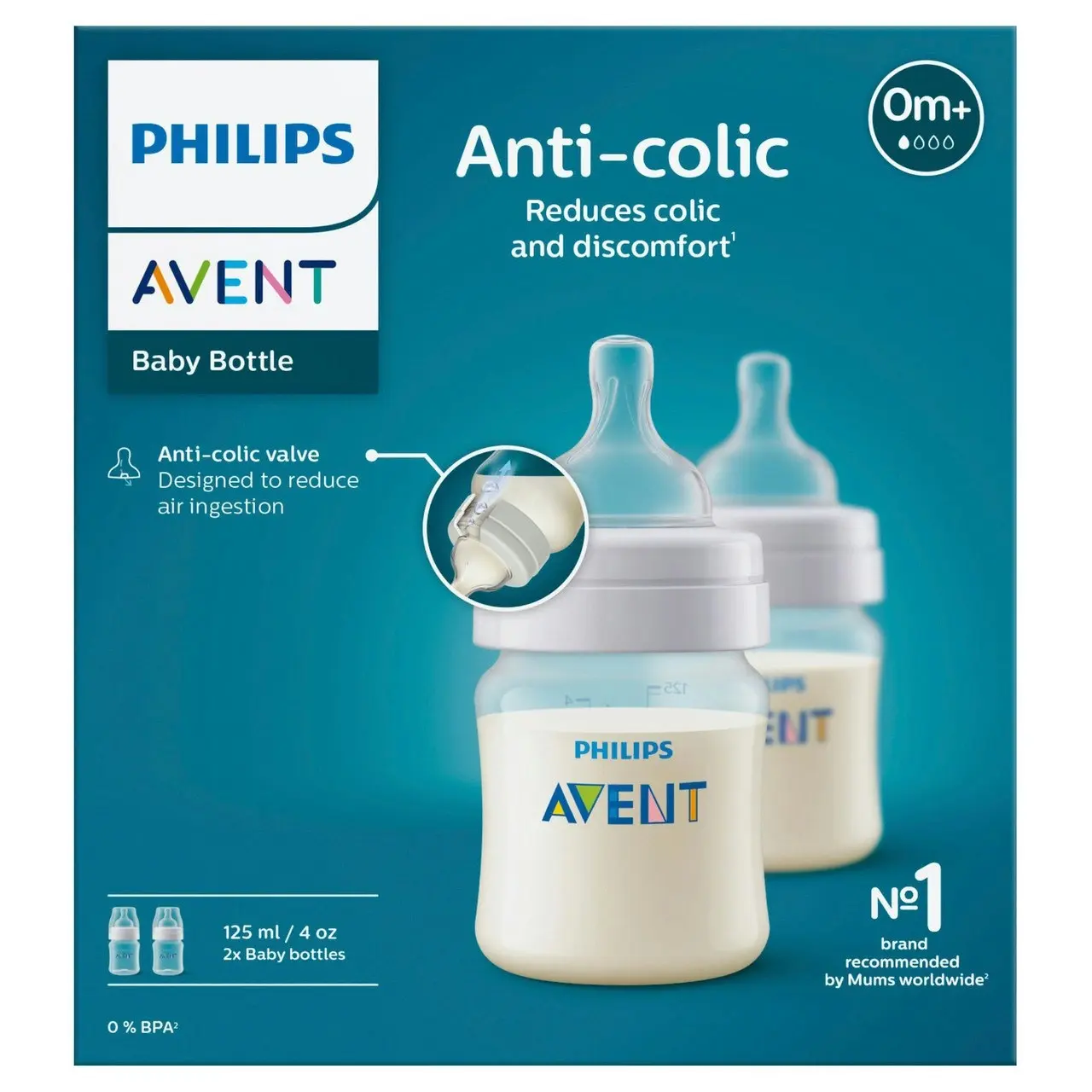 Philips Avent Anti-colic Baby Bottles 2 Pack 125mL