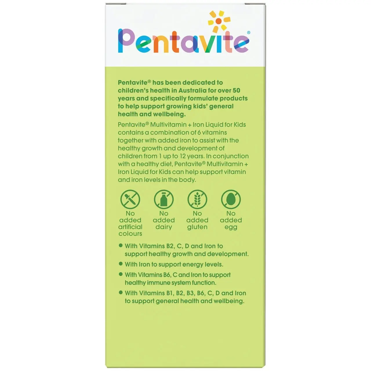 Pentavite Multivitamin + Iron Liquid for Kids 200mL