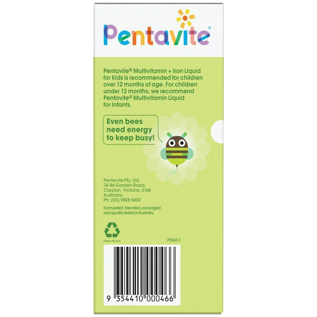 Pentavite Multivitamin + Iron Liquid for Kids 200mL