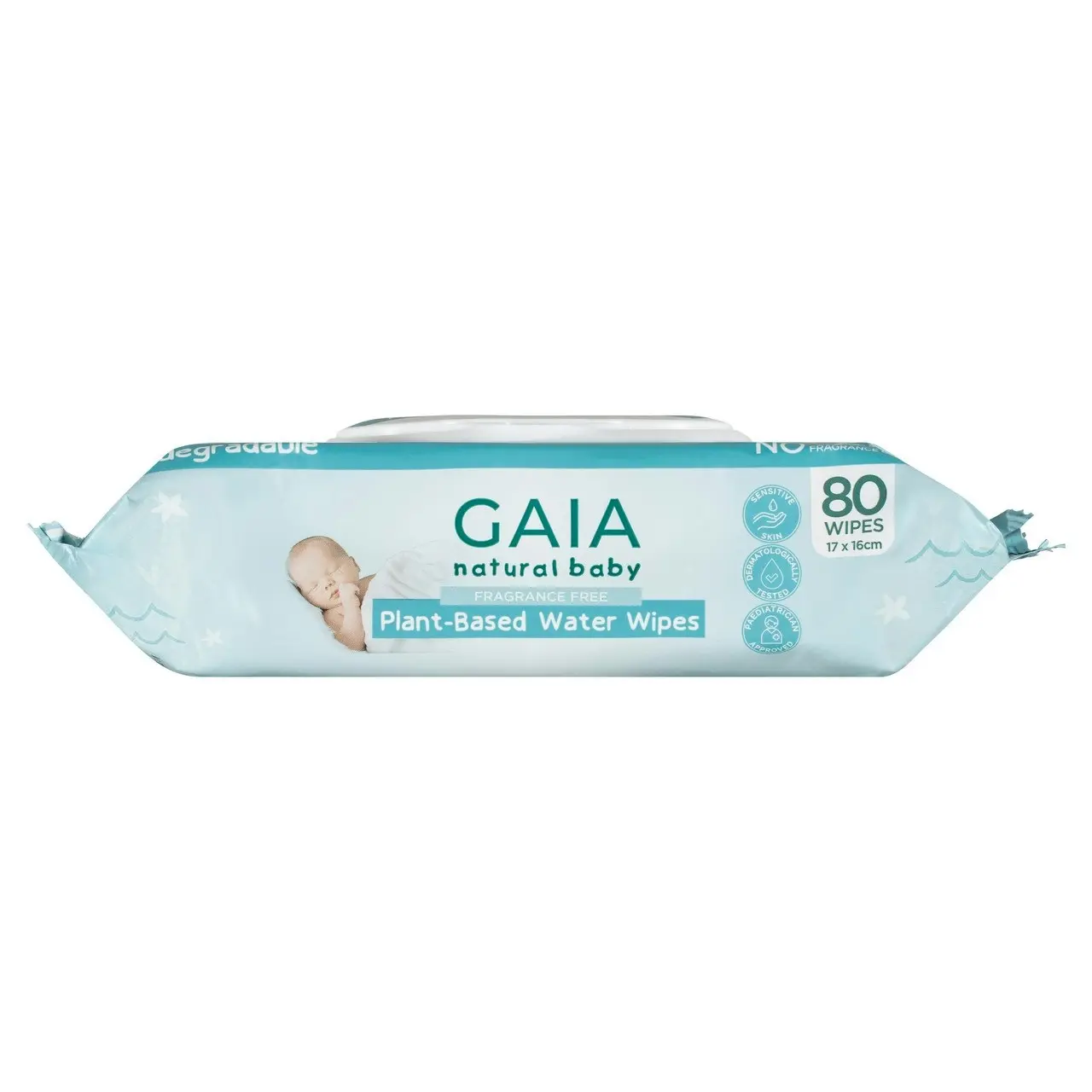 Gaia Natural Baby Plant-Based Water Wipes 80 Pack