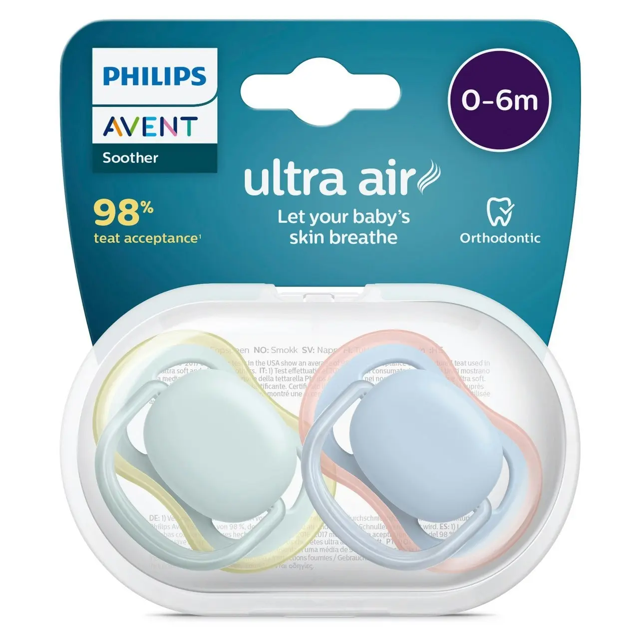 Avent Ultra Air Soother 0-6m 2 Pack