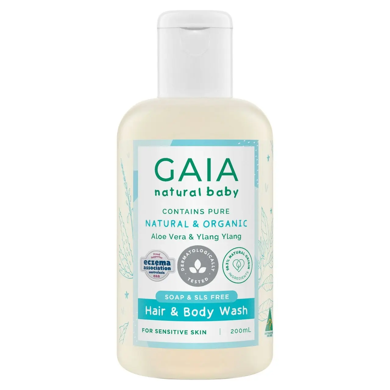 Gaia Natural Baby Hair & Body Wash 200mL