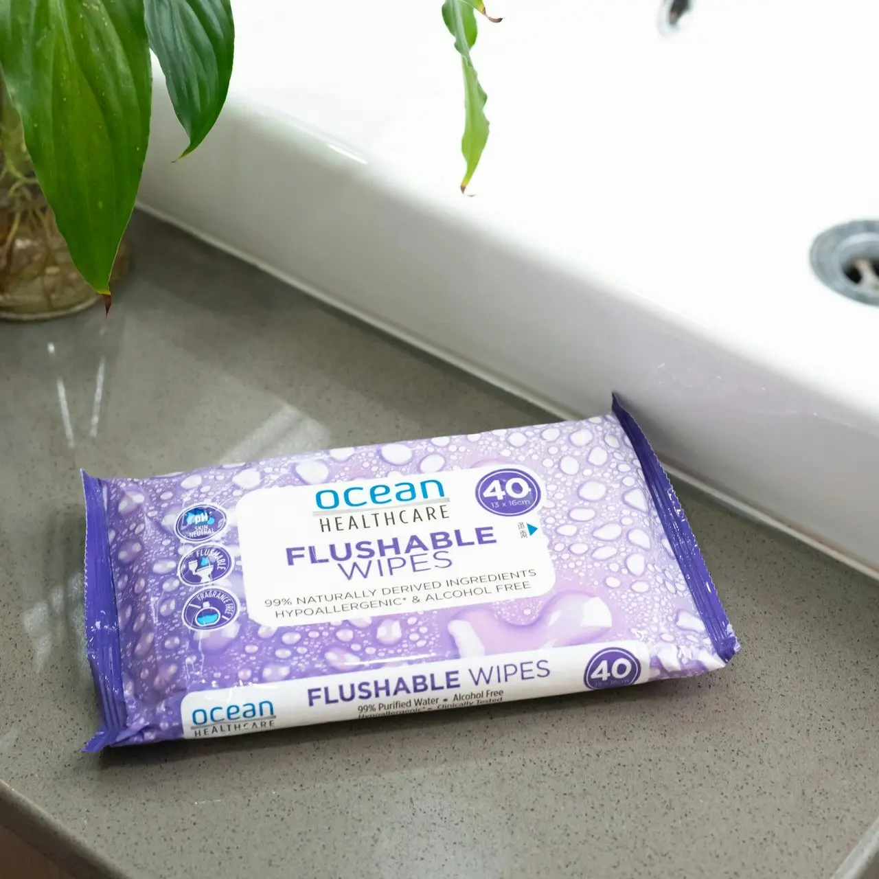 Ocean Healthcare Flushable Wipes 40 Pack