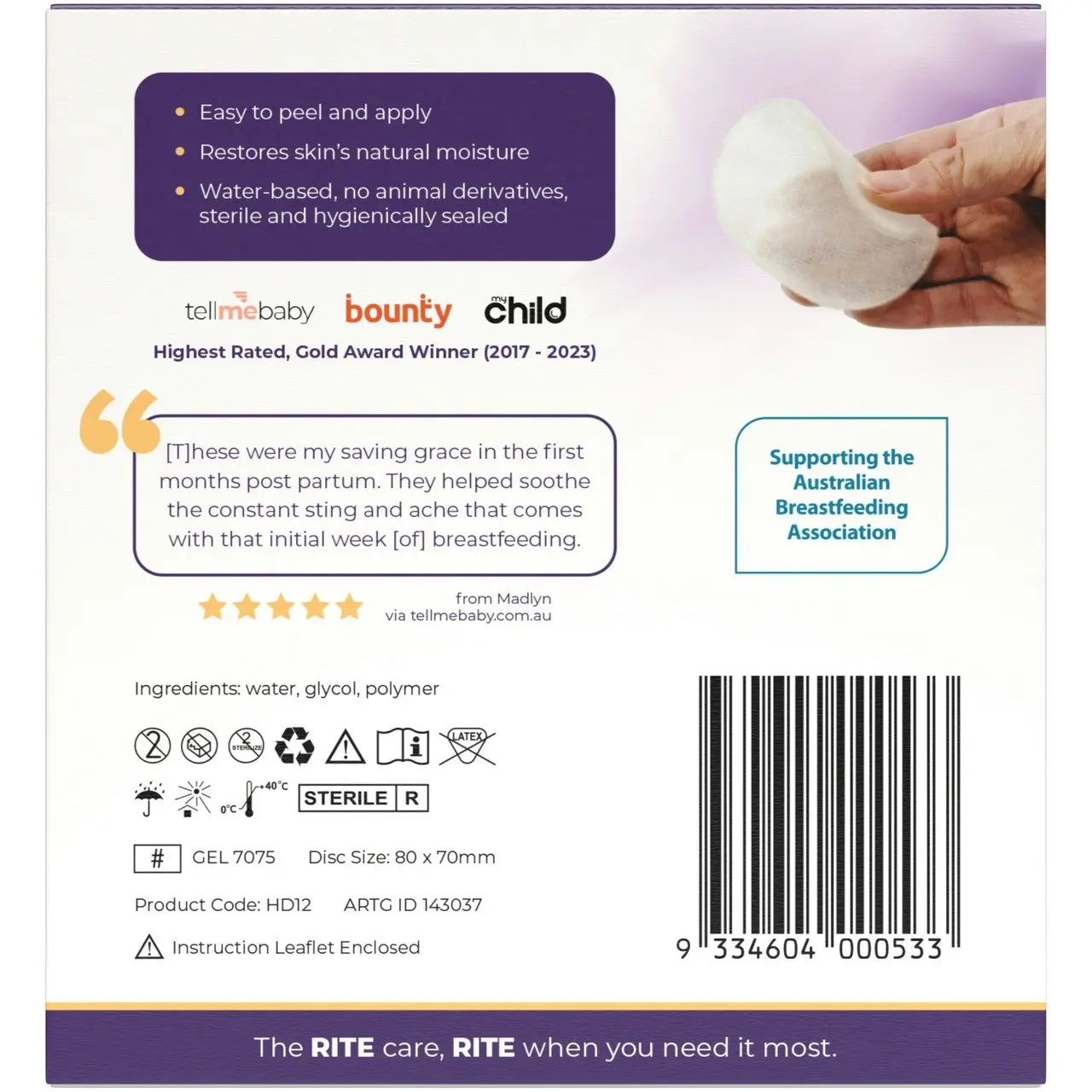 Rite Aid Hydrogel Breast Discs 12 Pack