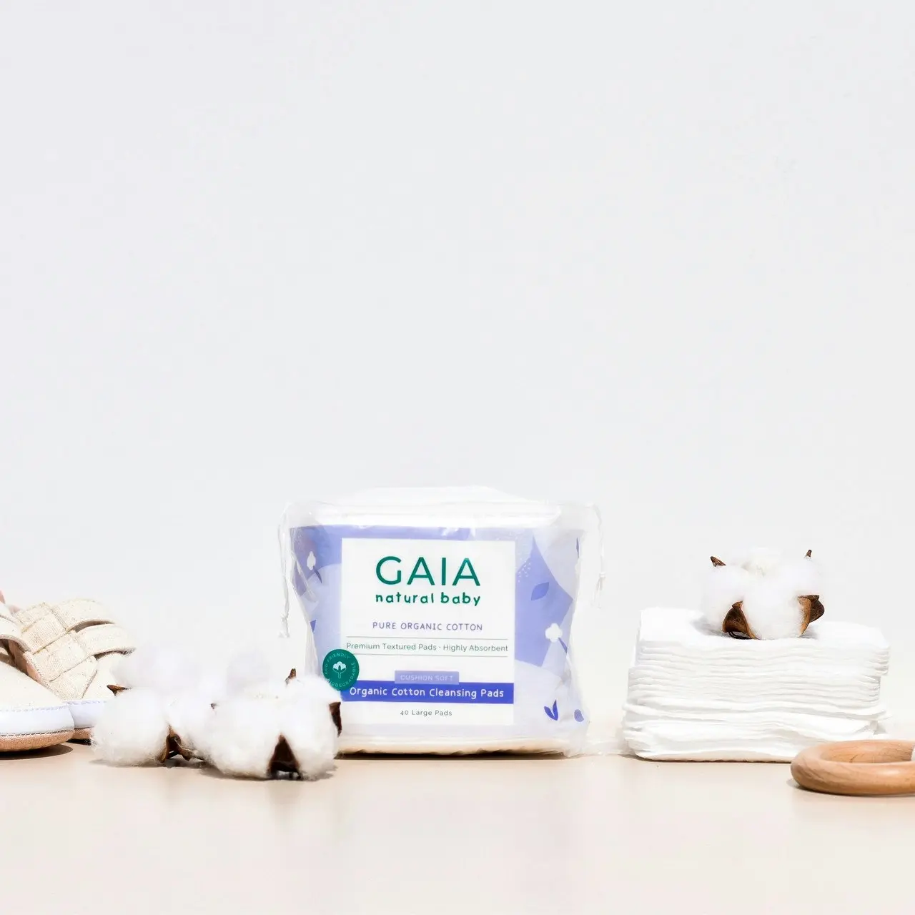 Gaia Natural Baby Organic Cotton Cleansing Pads 40pk