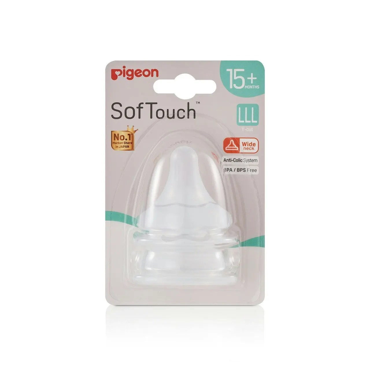 PIGEON Softouch Peristaltic Plus Teat LLL 2 Pack