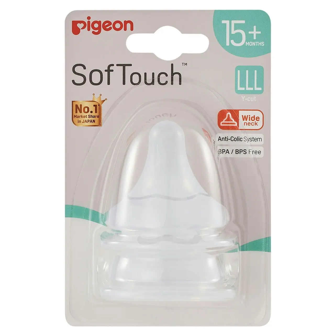 PIGEON Softouch Peristaltic Plus Teat LLL 2 Pack