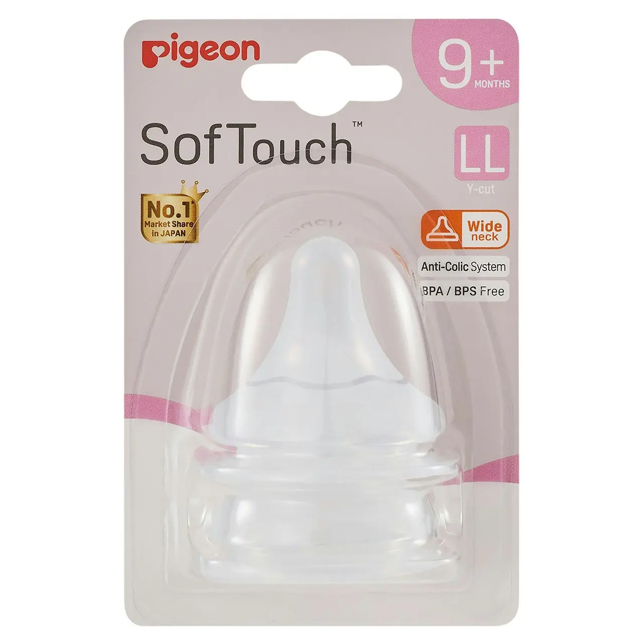 PIGEON Softouch Peristaltic Plus Teat LL 2 Pack