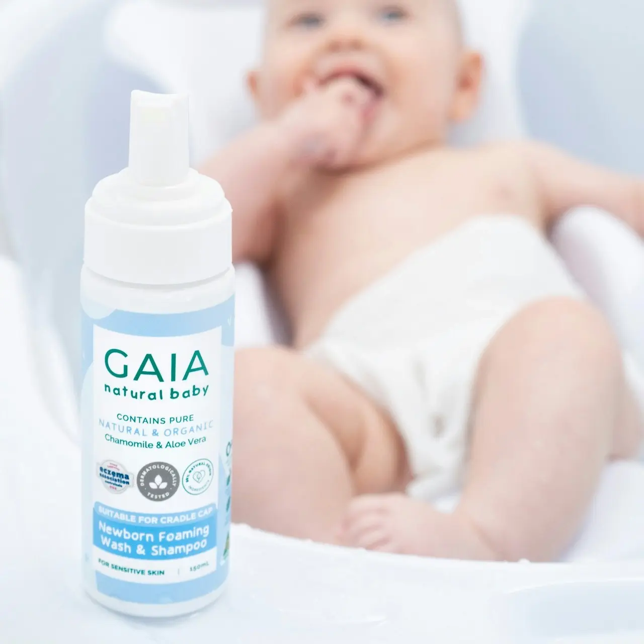 Gaia Natural Baby Newborn Foaming Wash & Shampoo 150mL