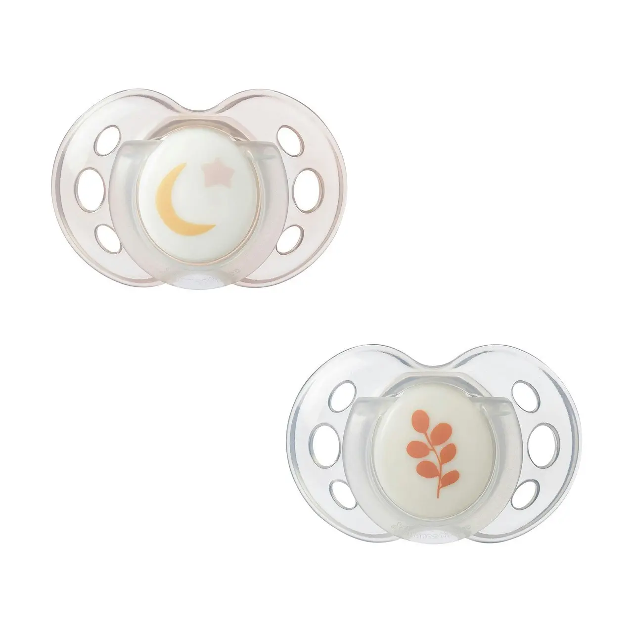 Tommee Tippee Nighttime soother, 18-36 months, 2 pack of glow in the dark soothers with reusable steriliser pod